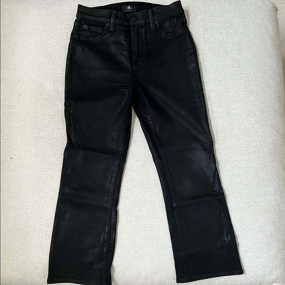 7 For All Mankind Black Straight Leg Jeans